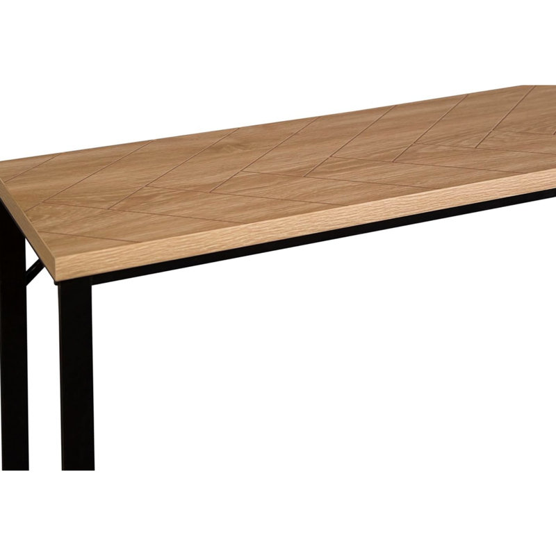 Console Modern Coastal American, en bois naturel et métal noir, L 39 po, idéale pour ajouter de la chaleur aux couloirs