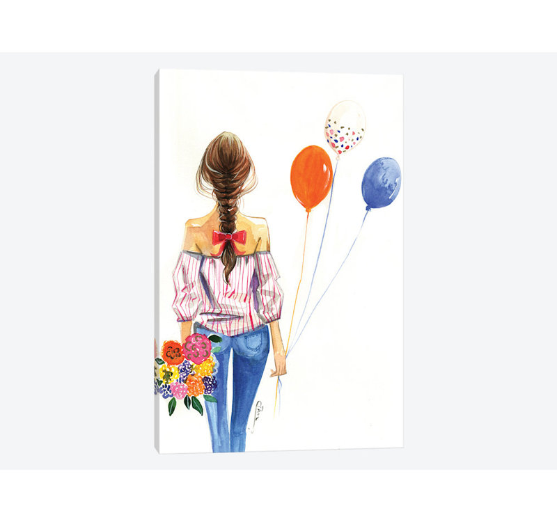 « balloon fille », impression sur toile, H 18 po x l 12 po x P 1,5 po