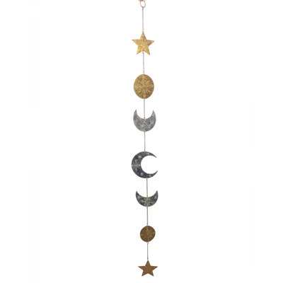 Sun Moon Star String Garland in Silver and Gold