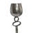 Decorative Votive Candle Holder, 25 Inch Silver Metal Hammered Design
