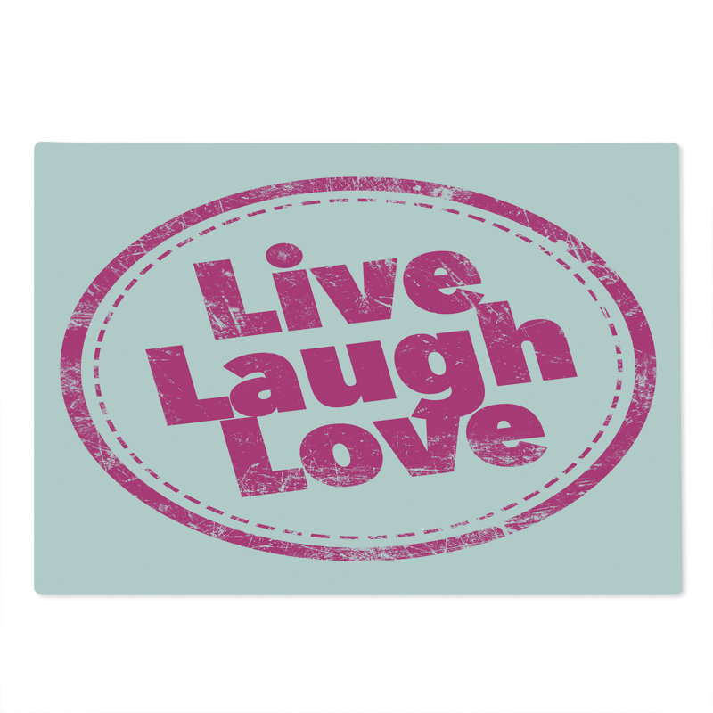 Planche à découper Ambesonne Live Laugh Love grande taille rétro rose vif blanc