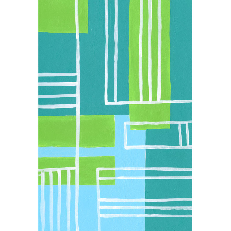 On The Line V -  Graphic Art, 76 cm H x 51 cm W, Black Floater Framed