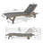 Chaise Lounge With Pull-Out Tray - 2Pcs. Grey, Made From Tough Wood. Seat And Back For A Relaxing Time. Side Easy Reach. Assembly Required Trays 2 Pieces. Built Strong Style. Convenience.