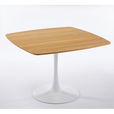 Solid Oak Square Dining Table with Metal Legs