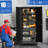 Heavy Duty Rolling Garage Storage Cabinet With Lockable Wheels, 4 Adjustable Shelves, And 3-Point Security Lock For Secure Tool Organization.