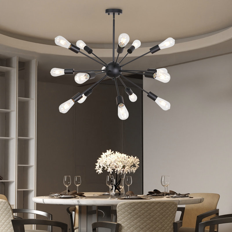 Lustre sphérique spoutnik 15 lumières Hadfield, Noir