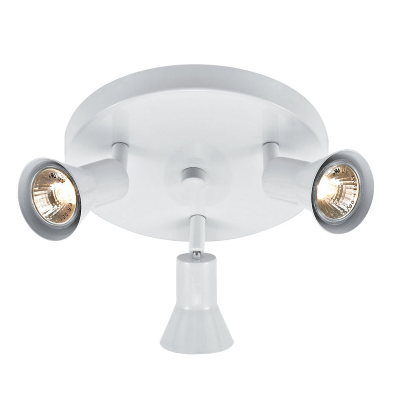 Ensemble de rail d’éclairage 3 lumières 8,66 po heba, Blanc lustré