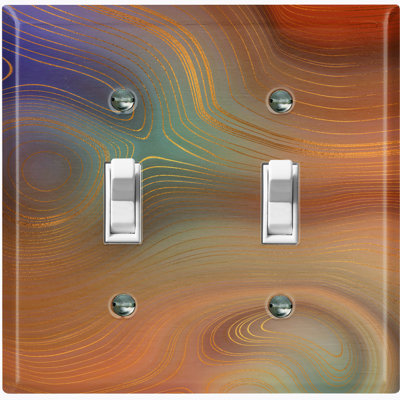 Patterned 2 - Gang Toggle Light Switch Standard Wall Plate
