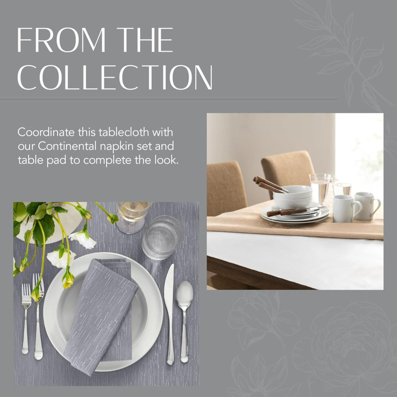 Gray Square Water-Resistant Polyester Tablecloth