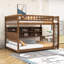Lit superposé double en bois avec bande lumineuse, tablettes de rangement et panneau perforé-760398652