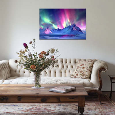 Aurore boréale, reproduction d'art sur toile, aurores boréales, impressions sur toile, paysage naturel, peinture encadrée prête à être suspendue, œuvre d'art murale, image pour salon, chambre à coucher, bureau