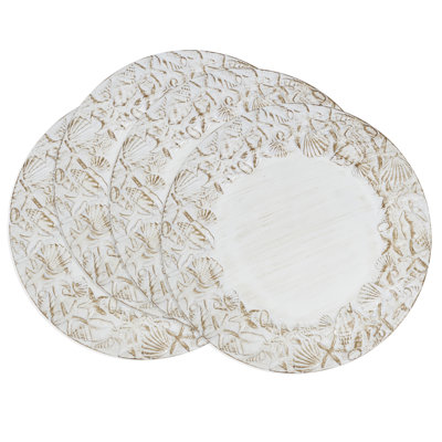 Ensemble de 4 assiettes décoratives Sea Shell