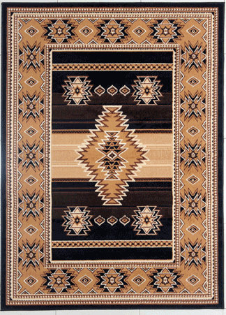 Tapis noir/brun zone O"Hare, Rectangle 5 pi 3 po x 7 pi 2 po