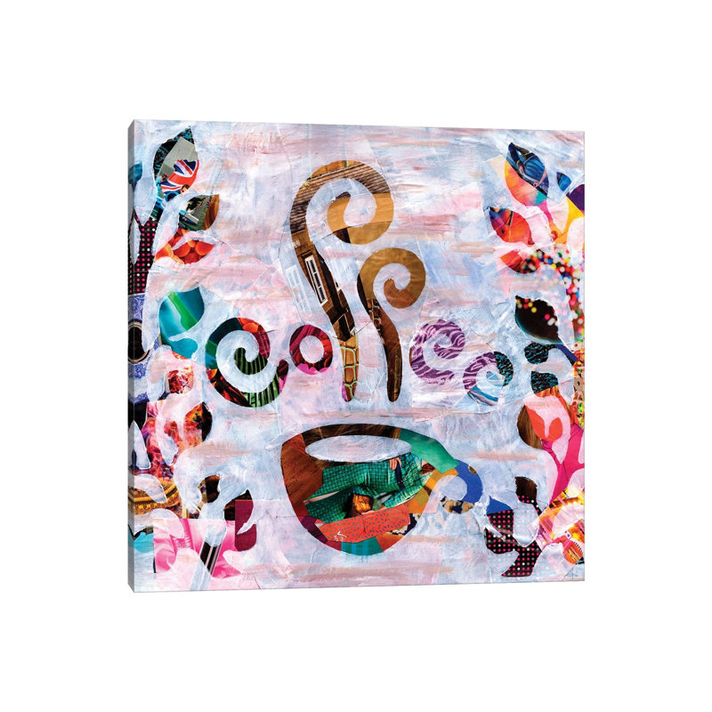 «Coffee» par Artpoptart, reproduction d'art sur toile tendue, H 12 po x l 12 po x P 0,75 po, Toile tendue