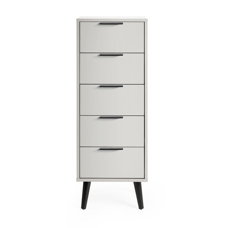 Mamani 45cm W 5 - Drawer Chest of Drawers, Silk Grey