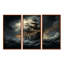 «Pirate Ship At Stormy Seas», ensemble d'art sur toile-107749933-112014422