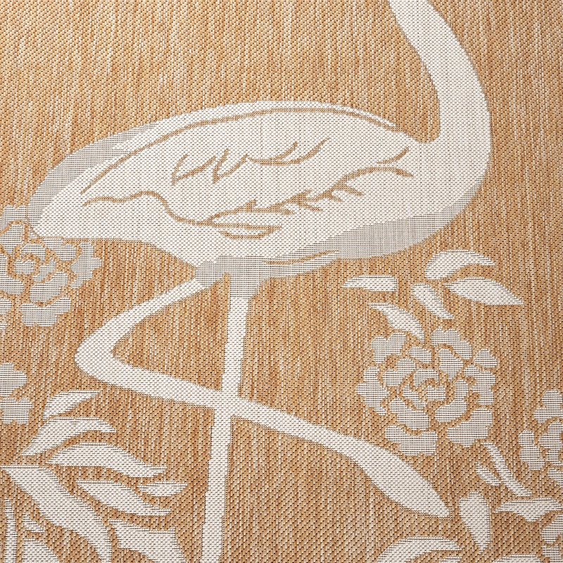 Tapis intérieur / extérieur beige Brennen, Rond 7 pi 6 po