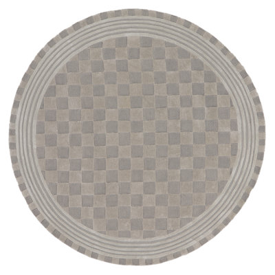 Light Gray Tonal Check Rug