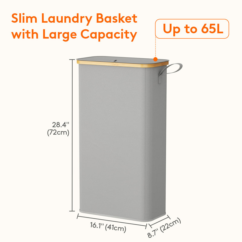 Laundry Set, 16.14cm H x 8.66cm W x 28.35cm D, Grey