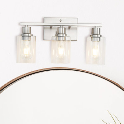 Modern Wall Sconces With Clear Glass Shades, Vanity Light Fixtures For Bathroom, Living Room, Bedroom, And Hallway