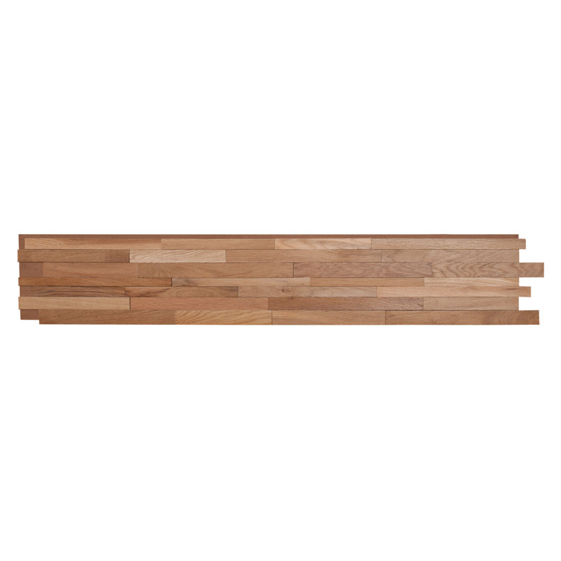 1/2 in x 7-7/8 in x 47-1/4 in Oak 3D Solid Hardwood Interlocking Wall Plank
