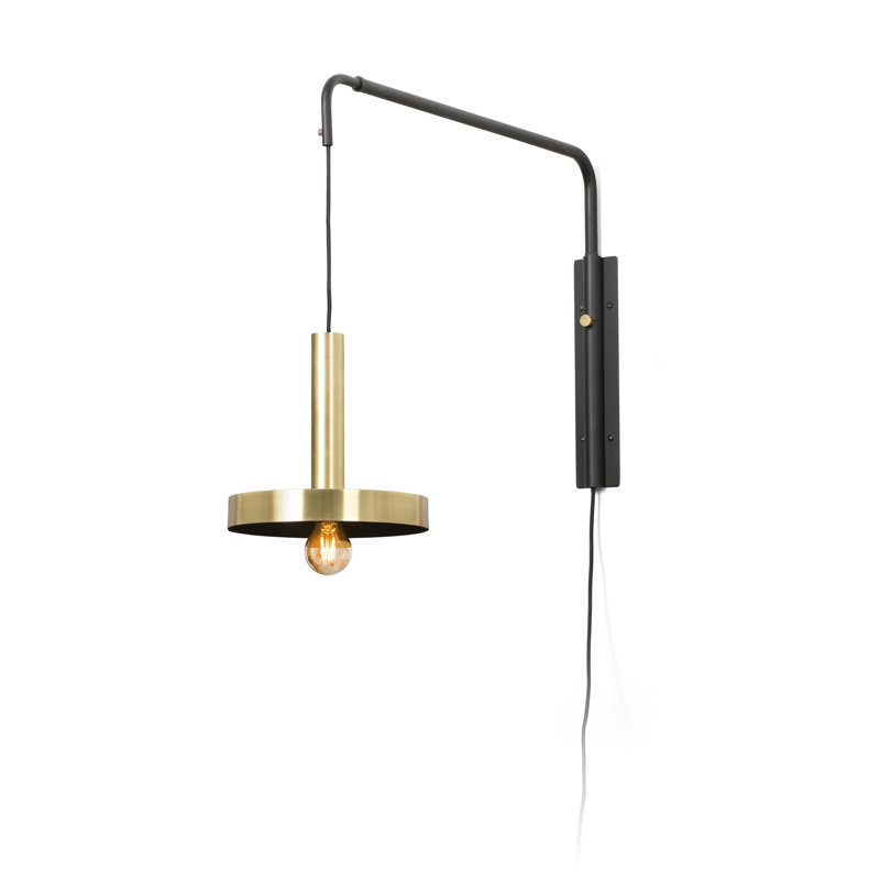 Mingus Swing Arm Sconce, Satin Gold