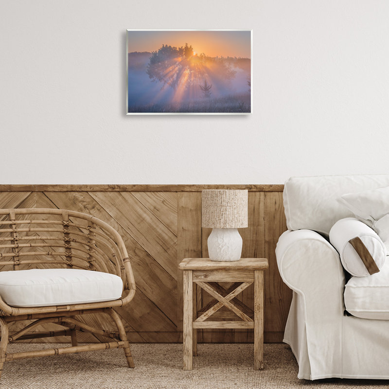 "Sun Rays Peeking Landscape", art mural par Marty Hulsebos, H 13 po x l 19 po