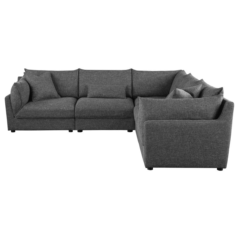 Qualité exceptionnelle - Canapé modulaire rembourré 5 pièces Tonio Bario, H 35 po x l 146,5 po x P 76,5 po