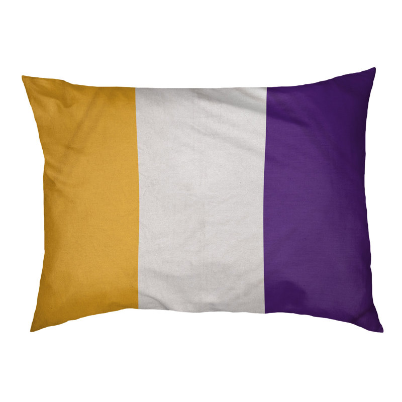 Coussin Designer, Moyen (L 18 po x l 28 po), Or / blanc / mauve