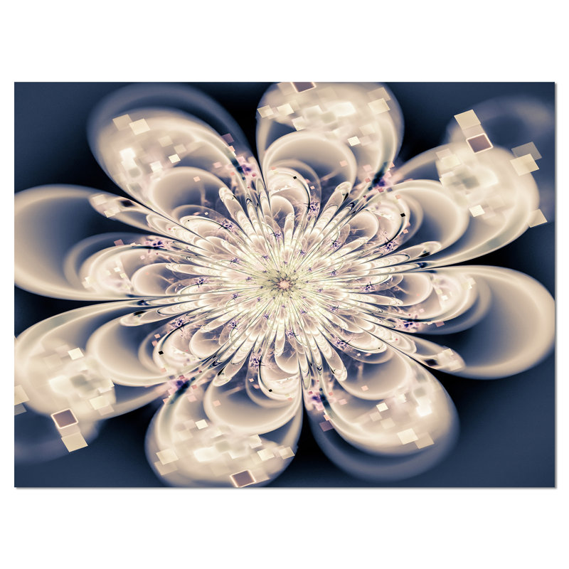 «White Fractal Flower», impression sur toile tendue, H 30 po x l 40 po x P 1,5 po