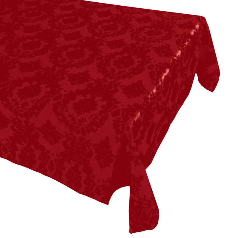 Damask Tablecloth, 96" x 58", Red