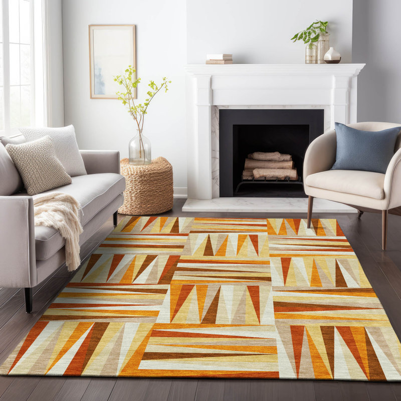 Tapis orange intérieur / extérieur Azura , 10 pi x 14 pi