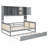 Full Size Wooden Daybed With Twin Size Trundle, And All-In-One Cabinet And Shelf, Gray-1855209356-1855209358