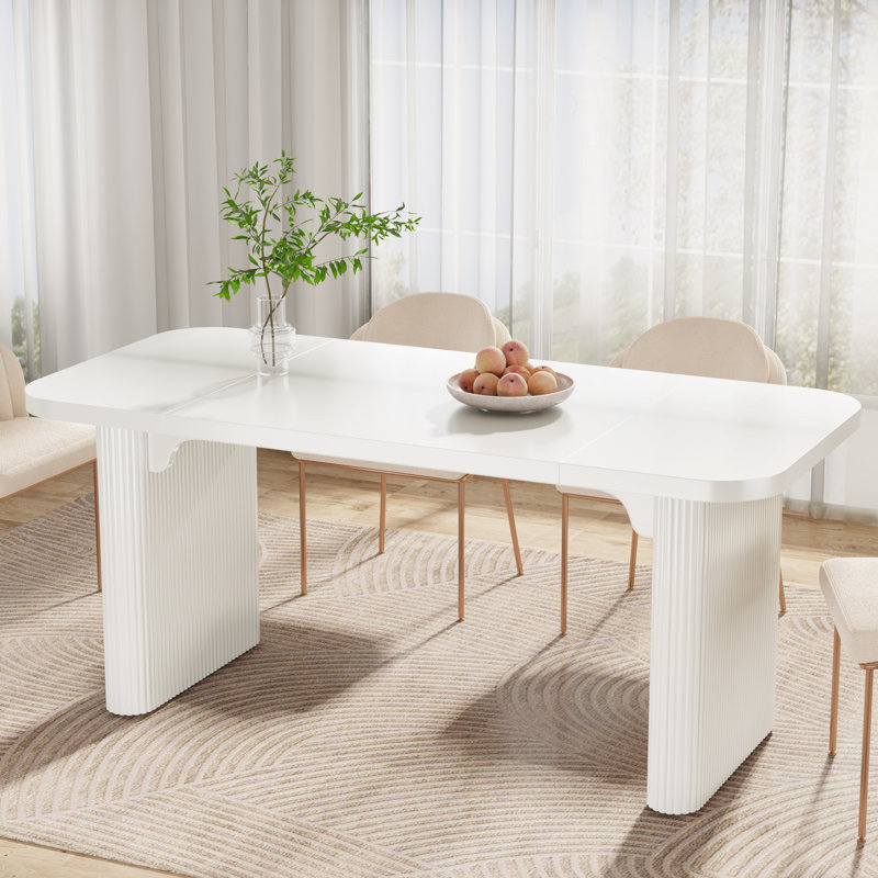 Johen 62.99'' L x 31.5'' W Rectangular Dining Table with Engineered Wood Tabletop, White