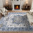 Machine Washable Non-Slip Oriental Blue/Beige Area Rug-1603410397