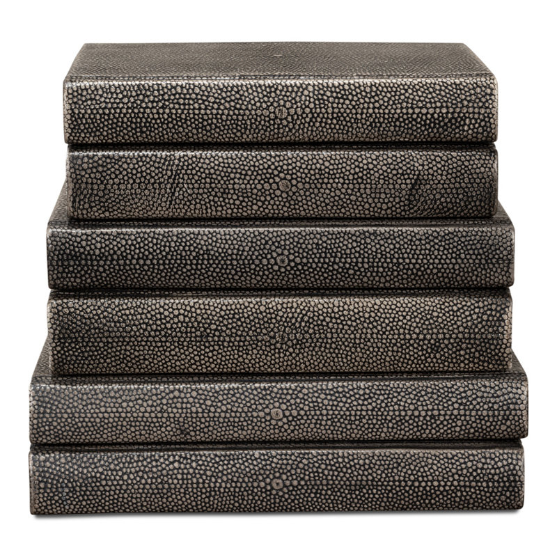 Shagreen Handmade and Media Decorative Book, Dark Gray