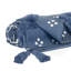 Jeté rayé en coton tissé bleu