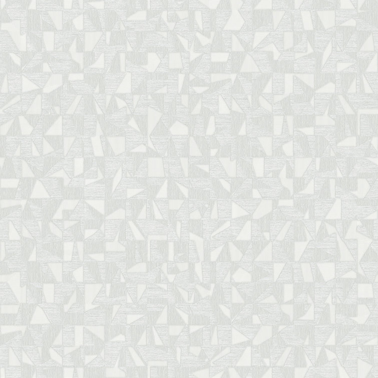 Shimmering Geometric Shapes Wallpaper, Deep Embossed asymmetrical Design Wallcovering