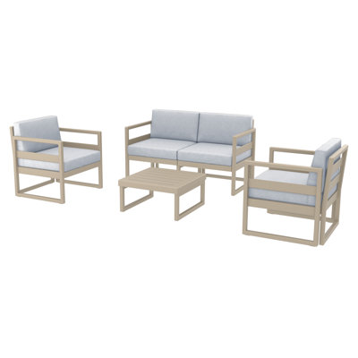 Ensemble de conversation pour patio 4 personnes Lane avec coussins en acrylique