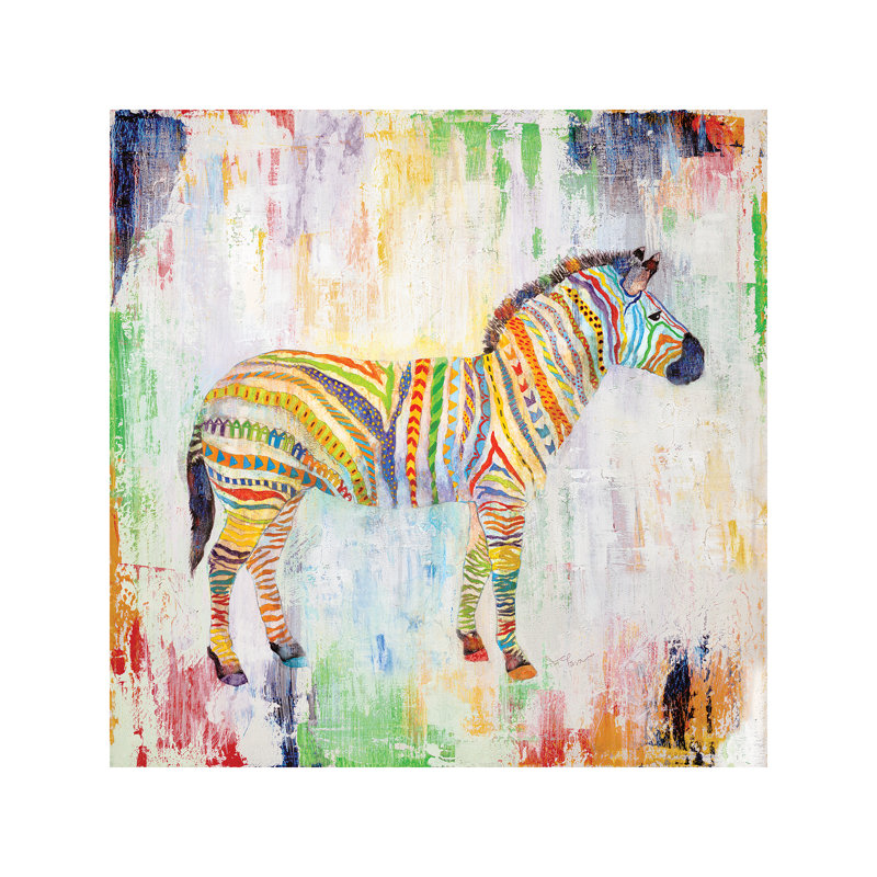 « magic zèbre » par tava studios, reproduction d’art, Toile tendue, H 26 po x l 26 po x P 1,5 po