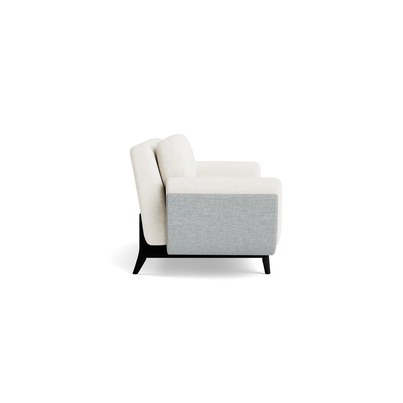 Regatta 100 Sofa, Textured Slub Weave-LinenSky Blue, Black