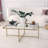 Modern Coffee Table with 100% Tempered Glass Top, Gold Metal Legs, 37.0 x 13.8 x 25.2 inches | Electrostatic Oven Dried Paint, Tarnish Resistant | Glamorous Design for Contemporary Living Room Décor-62947724