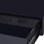 Bureau d'écriture Coleen noir à finition ultrabrillante et chromée avec port USB et tiroirs de rangement spacieux