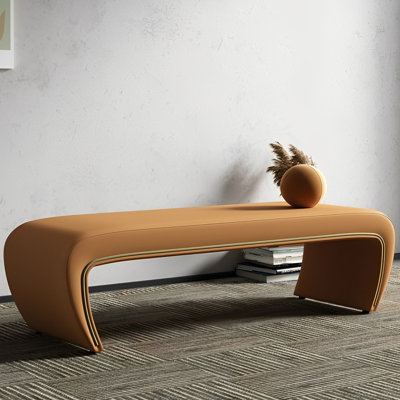 Zaakiyah Leather Match Upholstered Bench