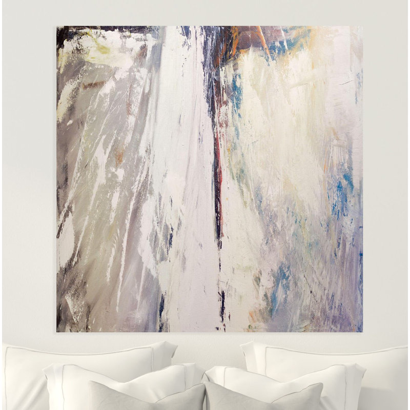 Mountain View - Artist Enhanced Canvas Print, 20" H x 20" W x 1.5" D, Brown Framed Canvas