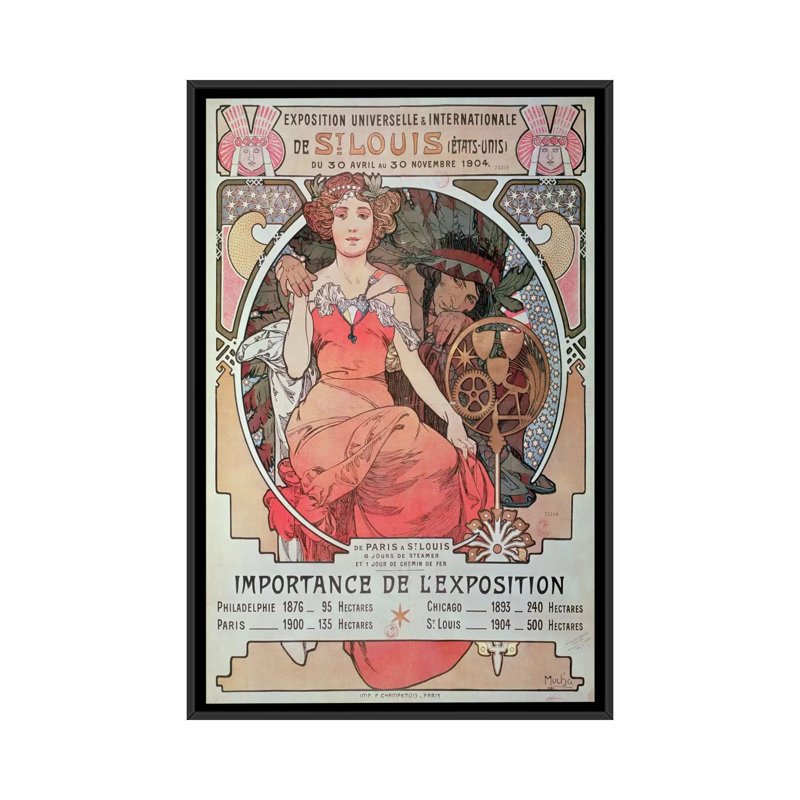« st. louis world, salon, 1904 », reproduction d’impression sur toile, H 26 po x l 18 po x P 1,5 po, Toile avec cadre noir