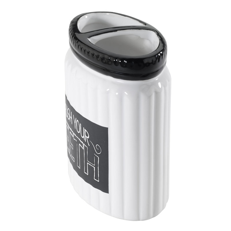 Avanti Linens Chalk It Up Ceramic / Porcelain Toothbrush Holder