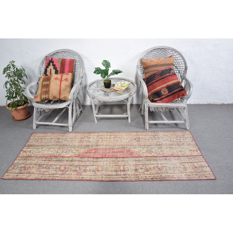 Tapis Oushak rétro vintage turc Anatolian - idéal pour les escaliers et les couloirs de style antique