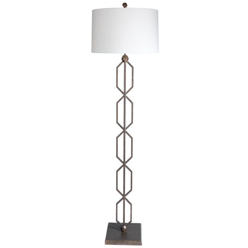 Lampe sur pied Traditional, Blanc, Bronze