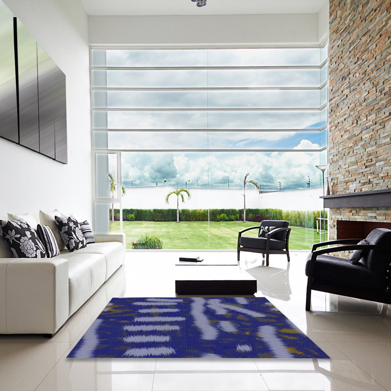 Tapis de zone mauve à motifs, Carré 8 pi
